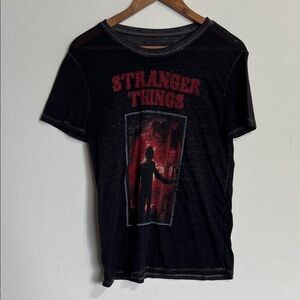 Stranger Things Black Graphic T-Shirt